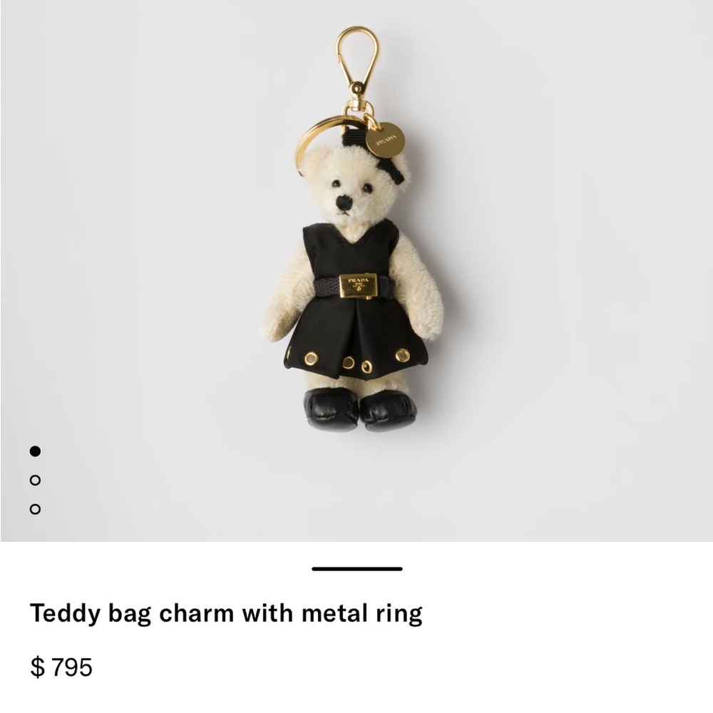 PRADA Teddy bear charm with ring and box
